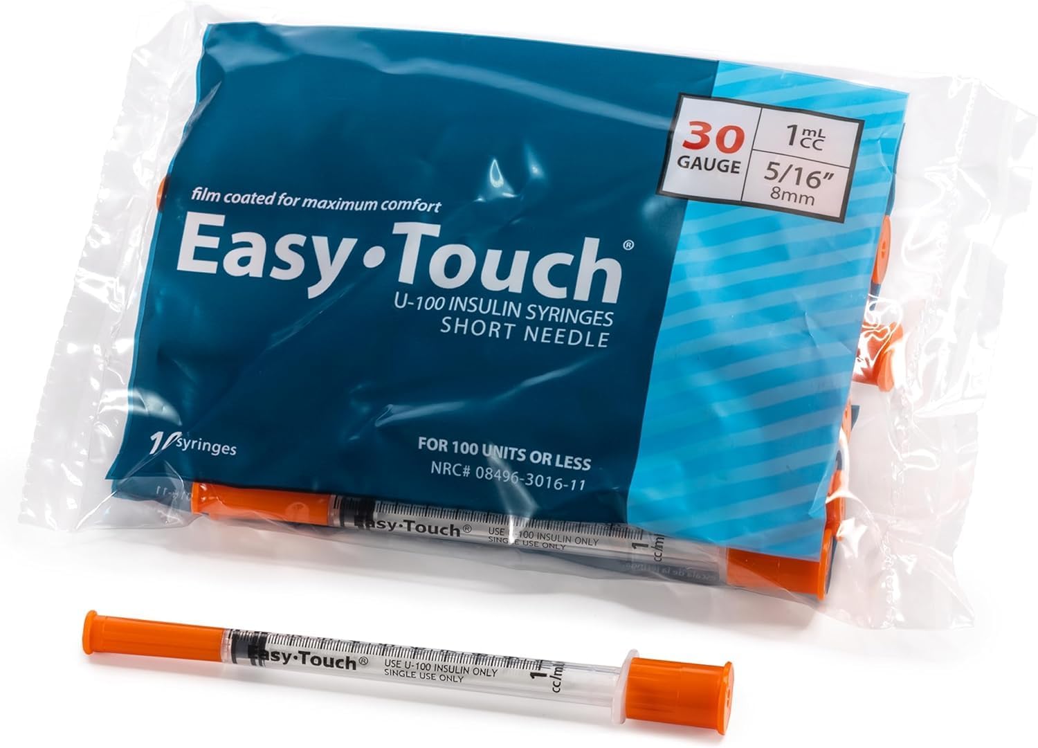 U-100 Syringes 30G 0.5cc 1/2in - 10 Pack